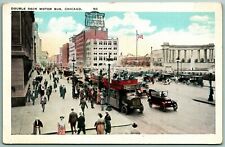 Cartão postal G7 Double Deck Motor Bus Chicago Illinois IL UNP não usado WB comprar usado  Enviando para Brazil