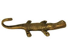 Gancho de parede em forma de crocodilo feito à mão latão acabamento vintage pano chave toalha comprar usado  Enviando para Brazil