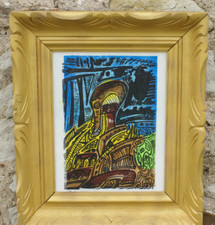 Masque linogravure gravure d'occasion  La Roche-Posay
