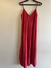 Vestido de dormir vintage contos longo vermelho tiras cetim roupa íntima comprar usado  Enviando para Brazil