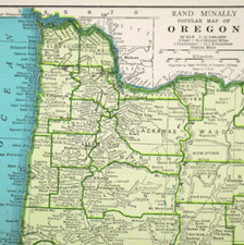 Vintage oregon map for sale  Willow Grove