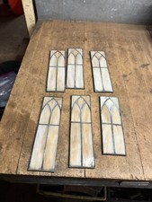 Lámpara de luz antigua pantalla ventana escoria manchada paneles de vidrio con plomo piezas segunda mano  Embacar hacia Mexico
