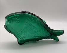 Usado, Garrafa de peixe vintage em relevo vidro verde esmeralda decoração praia casa terra comprar usado  Enviando para Brazil