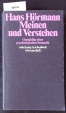 Meinen verstehen grundzuge gebraucht kaufen  Delitzsch