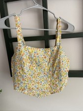 Usado, Blusa Feminina Boutique Estilo Espartilho Amarelo Floral Tamanho Médio comprar usado  Enviando para Brazil