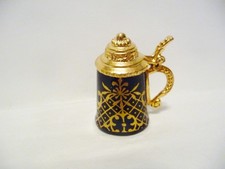 THIMBLE STEIN VINTAGE PORCELANA AZUL COBAT DESIGN DOURADO COM ALÇA BANHADA A OURO++ comprar usado  Enviando para Brazil
