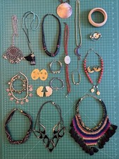 LOTE VENDA - Vários Brincos Boêmios Semi Preciosos Colares Pulseiras - Lapis  comprar usado  Enviando para Brazil