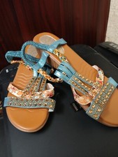 Blue strappy sandals for sale  SOUTHAMPTON