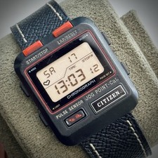 RARO Citizen Vintage Relógio Digital Anos 80 Sensor de Pulso Bull Horn Red Pushers D010 comprar usado  Enviando para Brazil