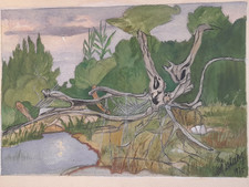 Antique expressionist landscap d'occasion  Expédié en Belgium