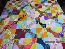 COLCHA RETRÔ THE CIRCLE TOP FEITA À MÃO E COSTURADA FLOR PODER BRILHANTE E COLORIDA comprar usado  Enviando para Brazil