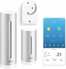 Inteligentna stacja pogodowa E12 Netatmo z uchwytem ściennym - Wi-Fi, radio, wewnętrzna NWS-AMZ na sprzedaż  PL