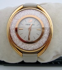RELÓGIO FEMININO OVAL CRISTALINO SWAROVSKI 5158544 AÇO INOXIDÁVEL COURO GENUÍNO comprar usado  Enviando para Brazil