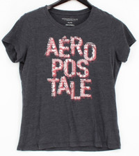 Camiseta Aeropostale Feminina Tamanho XL Gráfico Carvão "AERO POSTALE" comprar usado  Enviando para Brazil