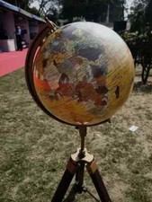Globo de escritório escola estilo vintage mundo 12" tripé de metal suporte mesa autêntica comprar usado  Enviando para Brazil