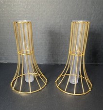 Suporte de rack de metal com tubo de plástico transparente vaso de flores conjunto de 2 cada 6” de altura comprar usado  Enviando para Brazil