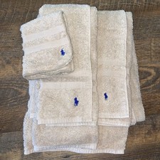 Conjunto de toalhas Ralph Lauren polo logotipo bronzeado 3 peças 1 banho 1 mão 1 pano de lavagem vintage, usado comprar usado  Enviando para Brazil