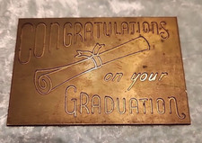 Placa de latão parabéns pela formatura para suas ideias de artesanato comprar usado  Enviando para Brazil