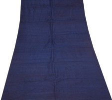 Tela artesanal suave de seda pura multiusos chatarra remanente de sari azul de colección Sushila segunda mano  Embacar hacia Mexico