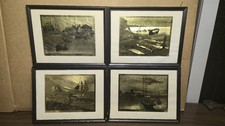 gold etch prints vintage art for sale  Adrian