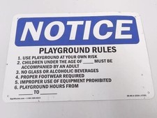 12 x 18 pol. Placa de aviso OSHA regras de playground 1 use playground por sua conta e risco comprar usado  Enviando para Brazil