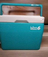 Antigo Igloo 6 - 6 Latas Refrigerador Azul-petróleo/Verde Branco Suporte para Bebida Top Muito Bom Usado  comprar usado  Enviando para Brazil