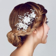 Acessórios de clipe de cabelo 14x7 cm feitos à mão flor cristal casamento cabeça de noiva comprar usado  Enviando para Brazil