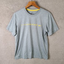 Camisa Nike masculina cinza média viva forte Dri Fit manga curta poliéster atlética comprar usado  Enviando para Brazil