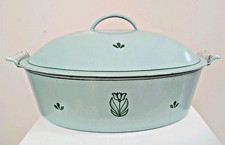 Forno holandês antigo de ferro fundido Dru Holland #35. Oval 5,3 qt/5 L. Porcelana verde comprar usado  Enviando para Brazil