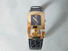 Guess collection GC12000 montre bracelet cuir noire carrée plaqué doré or femme comprar usado  Enviando para Brazil