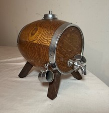 prato de madeira níquel antigo barril de vinho brilho da lua dispensador decantador ainda comprar usado  Enviando para Brazil
