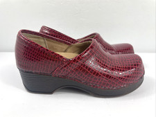 Tamancos femininos GH Bass & Co. 6M couro de cobra vermelho Robyn sapatos mula slip on comprar usado  Enviando para Brazil