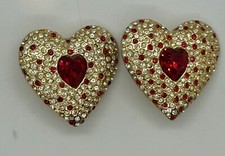 Brincos com clipe de coração vintage ESCADA grandes de rubi e diamante e strass comprar usado  Enviando para Brazil