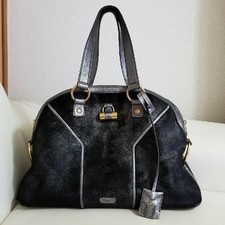 Bolsa feminina Yves Saint Laurent Rive Gauche cabelo de pônei musa cinza escuro dourada feminina comprar usado  Enviando para Brazil