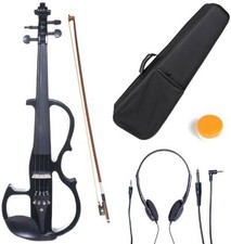 Violino elétrico de madeira maciça Cecilio Silent com acessórios de ébano, recortado - Preto comprar usado  Enviando para Brazil