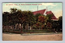 Cartão postal antigo San Antonio TX-Texas, Igreja Episcopal Protestante de São Marcos comprar usado  Enviando para Brazil