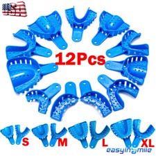 Bandejas de impressão dental 12 peças plástico dentadura perfurada superior/inferior EASYINSMILE comprar usado  Enviando para Brazil