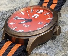 Latão sólido, campo, ferramenta, relógio militar, Japão mvt, piloto, 44mm, laranja queimado comprar usado  Enviando para Brazil