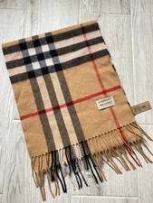 Cachecol Burberry cashmere camelo nova xadrez 100% autêntico bege bronzeado 168x33cm comprar usado  Enviando para Brazil
