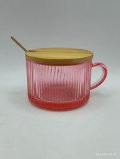 Tigela de açaí alvo de vidro rosa Bullseye's Playground com tampa de madeira e colher comprar usado  Enviando para Brazil
