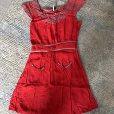 Topshop red embroidered for sale  ROMFORD