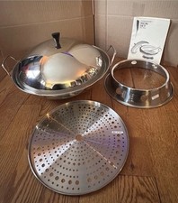 Vintage Farberware Fogão de Aço Inoxidável Top Wok Conjunto 703A NOS Tampa de Vaporizador Caixa comprar usado  Enviando para Brazil