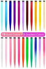 Clipe destaques coloridos 22" em extensões de cabelo liso sintético para cos de festa comprar usado  Enviando para Brazil
