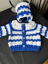 Cardigan bootees blue for sale  ROTHERHAM