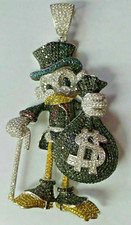 Pingente redondo 10 quilates de moissanita personagem desenho animado pássaro pato folheado a ouro branco 14K comprar usado  Enviando para Brazil