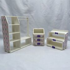 Lote de móveis acolchoados para quarto Barbie Snap N Store 1992 guarda-roupa, prateleira, cômoda comprar usado  Enviando para Brazil