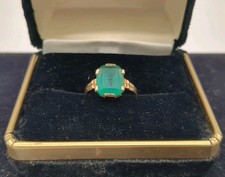 Anel vintage ouro amarelo 10K verde corte esmeralda pedra acento tamanho 5,5*LEIA*- 2,27 g comprar usado  Enviando para Brazil