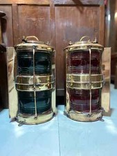 Autêntica lâmpada elétrica náutica vintage recuperada latão palco retrô conjunto de 2 comprar usado  Enviando para Brazil