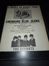 The Swinging Blue Jeans & The Escorts raro pôster promocional original turnê anúncio emoldurado comprar usado  Enviando para Brazil