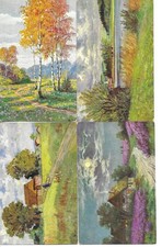 "Beautiful landscapes" Old vintage German, artist drawn postcards. 9 x 14 cms., usado comprar usado  Enviando para Brazil